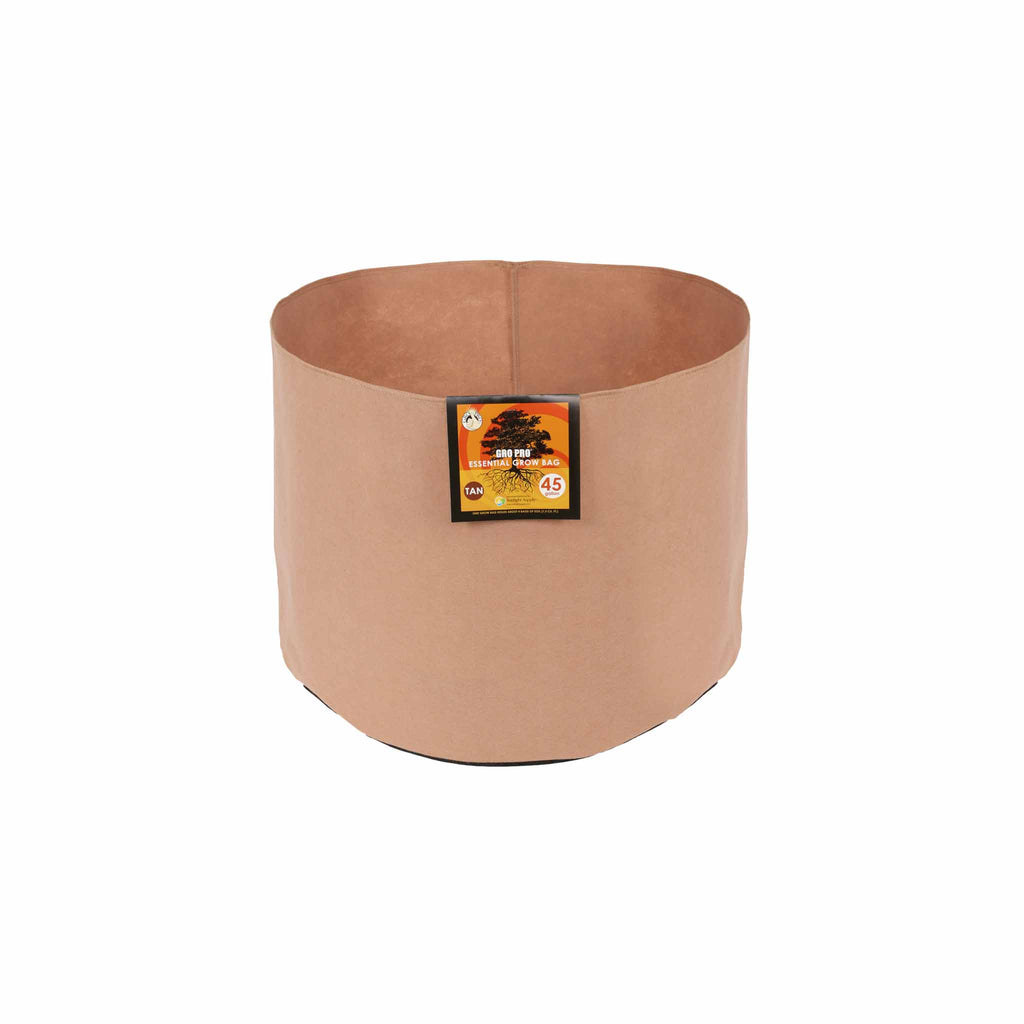 Gro Pro Essential Round Fabric Pot – Tan – No Handles