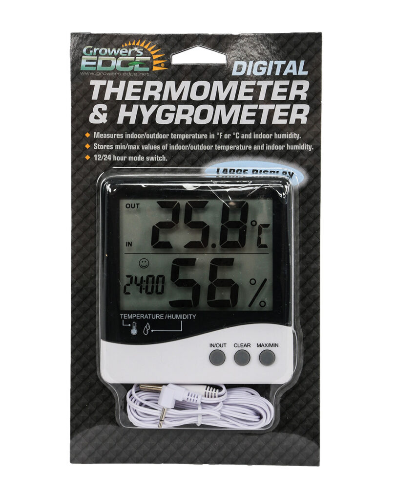 Growers Edge Large Display Thermometer / Hygrometer