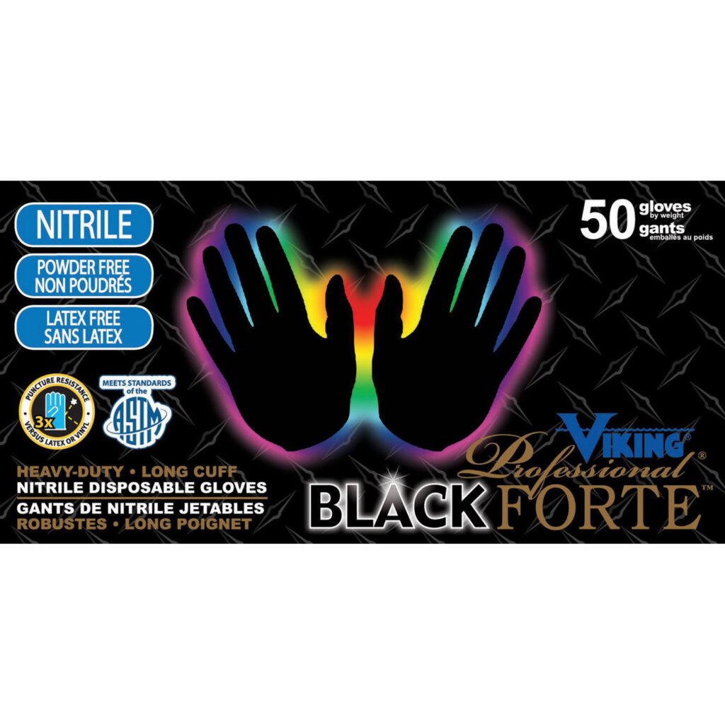 Viking Black Nitrile Gloves
